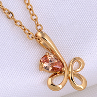 Gets® Jewelry Pendant, Brass, Butterfly, 18K gold plated, with cubic zirconia, nickel, lead & cadmium free, 6mm, Hole:Approx 4-8mm, Sold By PC