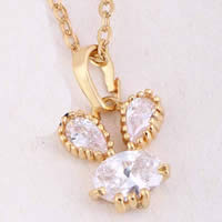 Gets® Jewelry Pendant, Brass, Rabbit, 18K gold plated, with cubic zirconia, nickel, lead & cadmium free, 8mm, Hole:Approx 4-8mm, Sold By PC