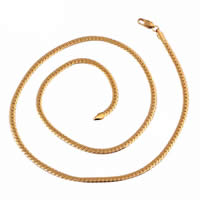 Gets® Biżuteria Naszyjnik, Mosiądz, Pozłacane 18K złotem, wąż łańcucha, bez zawartości niklu, ołowiu i kadmu, 4mm, sprzedawane na około 23.5 cal Strand