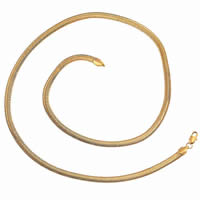 Bijoux Collier Gets®, laiton, Plaqué d'or 18K, chaîne serpent, protéger l'environnement, sans nickel, plomb et cadmium, 6mm, Vendu par Environ 23.5 pouce brin