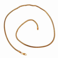Collar de la joyería Gets®, metal, chapado en oro de 18 K, cadena de la serpiente, libre de níquel, plomo & cadmio, 4mm, Vendido para aproximado 23.5 Inch Sarta