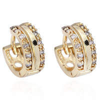 Gets® Jewelry Earring Brass Donut 18K gold plated with cubic zirconia nickel lead & cadmium free Sold By Pair