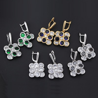 Gets® Jewelry Earring, Brass, Square, plated, with cubic zirconia, nickel, lead & cadmium free, 19x35mm, Sold By Pair