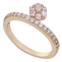 Gets® Finger Ring Brass Flower 18K gold plated & with cubic zirconia nickel lead & cadmium free 7mm Sold By PC