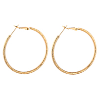 Gets® Jewelry Earring, Brass, Donut, 18K gold plated, stardust, nickel, lead & cadmium free, 40mm, Sold By Pair