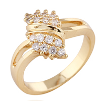 Bliver® Finger Ring, Messing, 18K forgyldt, forskellig størrelse for valg & med cubic zirconia, nikkel, bly & cadmium fri, 15mm, Solgt af PC