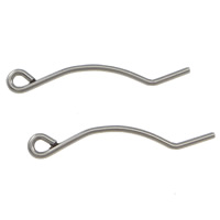 Stainless Steel Earring Hook with loop original color Approx 0.7mm Sold By Lot