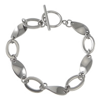 Stainless Steel Jewelry Bracelet, original color, 17x8x1mm, 15x10x1.5mm, Length:Approx 7.5 Inch, 30Strands/Lot, Sold By Lot
