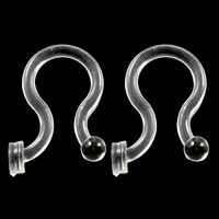 PC Plastic Earring Hook, clear, 7x10x1mm, 500PCs/Lot, Sold By Lot
