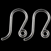 PC Plastic Earring Hook, with loop, clear, 9x10x0.80mm, Hole:Approx 1mm, 1000PCs/Lot, Sold By Lot