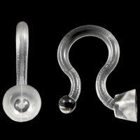 PC Plastic Earring Hook, clear, 3x11mm, Inner Diameter:Approx 2.5mm, 500PCs/Lot, Sold By Lot