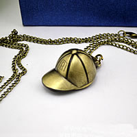 Fashion Watch halskæde, Zinc Alloy, med Glas, Hat, antik bronze farve forgyldt, twist oval kæde, nikkel, bly & cadmium fri, 16mm, Længde Ca. 32.1 inch, 10Strands/Lot, Solgt af Lot