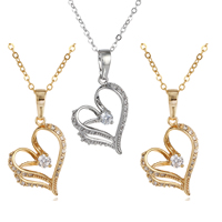 Gets® Jewelry Pendant Brass Heart plated with cubic zirconia nickel lead & cadmium free Approx 3-8mm Sold By PC