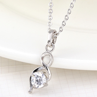 Gets® Jewelry Pendant Brass Ribbon platinum plated with cubic zirconia nickel lead & cadmium free Approx 3-8mm Sold By PC