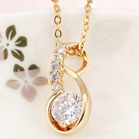 Gets® Jewelry Pendant, Brass, 18K gold plated, with cubic zirconia, nickel, lead & cadmium free, 9x21mm, Hole:Approx 3-8mm, Sold By PC