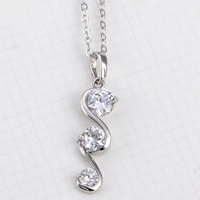 Gets® Jewelry Pendant Brass platinum plated with cubic zirconia nickel lead & cadmium free Approx 3-8mm Sold By PC