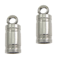 Stainless Steel End Caps, original color, 4x10mm, Hole:Approx 1.7mm, 3mm, 500PCs/Lot, Sold By Lot