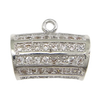 Brass Bail Beads Tube platinum plated micro pave cubic zirconia nickel lead & cadmium free Approx 1mm Sold By Lot