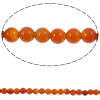 Natural Red Agate Beads, Round, 6mm, Hole:Approx 1mm, Approx 65PCs/Strand, Sold Per Approx 15.3 Inch Strand
