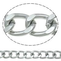 Aluminum Opened Chain, electrophoresis, curb chain, more colors for choice, nickel, lead & cadmium free, 15x19x3.50mm, Length:Approx 25 m, Sold By Bag
