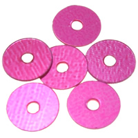 Lentejuela Plástica, Plástico, Redondo aplanado, barnizado, rosa carmín, 5x1mm, agujero:aproximado 1mm, aproximado 55000PCs/Bolsa, Vendido por Bolsa