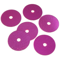 Plastic Sequin, Flat Round, painted, rose carmine, 8x1mm, Hole:Approx 1mm, Approx 25000PCs/Bag, Sold By Bag