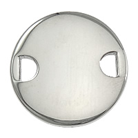 Stainless Steel Connector, Flat Round, 1/1 loop, original color, 18x18x2mm, Hole:Approx 2.5mm, 50PCs/Lot, Sold By Lot