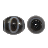 Natural Tibetan Agate Dzi Beads, Oval, heaven and earth & two tone, 10x12mm, Hole:Approx 2mm, Sold By PC