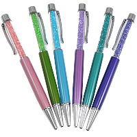 Mode pennor, Zink Alloy, med CRYSTALLIZED™ & Plast, platina pläterad, blandade färger, nickel, bly och kadmium gratis, 14x140x10mm, 20PC/Lot, Säljs av Lot
