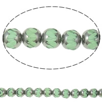 Perles cristal, rondelle, semi-plaqué, péridot, 9x10mm, Trou:Environ 1mm, Environ 32PC/brin, Vendu par Environ 12.5 pouce brin