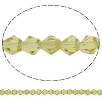 Perles de cristal bicône, facettes, champagne argenté, 5x5mm, Trou:Environ 0.5mm, Longueur:11.5 pouce, 10Strandstoron/sac, Vendu par sac