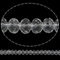 Perles de cristal rondelle, imitation de cristal CRYSTALLIZED™, cristal, 8x10mm, Trou:Environ 1.5mm, Longueur Environ 22 pouce, 10Strandstoron/sac, Environ 72PC/brin, Vendu par sac