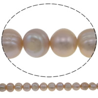 淡水養殖の真円真珠, 天然有核フレッシュウォーターパール, ラウンド形, 天然, パープル, グレードA, 8-9mm, 穴:約 0.8mm, で販売される 14 インチ ストランド