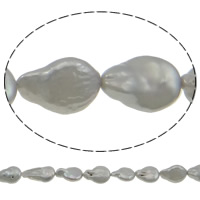 Keishi ferskvandskulturperle Beads, Ferskvandsperle, Coin, grå, 12-13mm, Hole:Ca. 0.8mm, Solgt Per Ca. 14.3 inch Strand