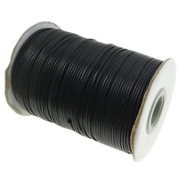 Wax Cord, South Korea Imported, black, 1.5mm, Length:Approx 200 Yard, Sold By PC