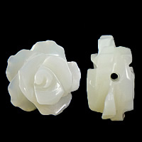 Natürliche weiße Muschelperlen, Blume, Weitere Größen für Wahl, Bohrung:ca. 1mm, 50PCs/Menge, verkauft von Menge