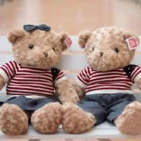 Plush Teddy Bear Doll, with Cloth, different size for choice & different styles for choice, Sold By Lot