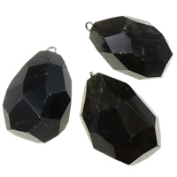 Quartz Pendant with Iron Oval black 22-26mm Approx 2mm Sold By Lot