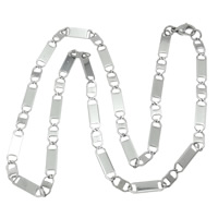 Stainless Steel Chain Necklace, 316L Stainless Steel, different size for choice & mariner chain, original color, Length:Approx 21 Inch, 10Strands/Lot, Sold By Lot