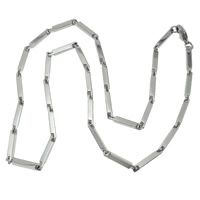 Stainless Steel Chain Necklace, 316L Stainless Steel, different size for choice & bar chain, original color, Length:Approx 21 Inch, Sold By Lot