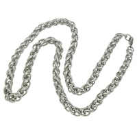 Stainless Steel Chain Necklace, 316L Stainless Steel, wheat chain & different size for choice, original color, Length:Approx 21 Inch, Sold By Lot