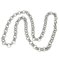Cadena de Collar, acero inoxidable 316L, diverso tamaño para la opción & cadena Rolo, color original, longitud:aproximado 21 Inch, 5Strandsfilamento/Grupo, Vendido por Grupo