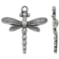 Tibetan Style Animal Pendants, Dragonfly, antique silver color plated, nickel, lead & cadmium free, 33x33.50x3mm, Hole:Approx 2.5mm, 300PCs/KG, Sold By KG