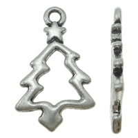 Tibetan Style Christmas Pendants, Christmas Tree, antique silver color plated, nickel, lead & cadmium free, 23x14x2mm, Hole:Approx 2mm, 1100PCs/KG, Sold By KG