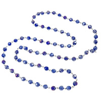 Kristall Pullover Halskette, mit Eisen, rund, AB Farben plattiert, facettierte, mehrere Farben vorhanden, 8mm, verkauft per ca. 35 ZollInch Strang