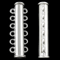 Brass Slide Lock Clasp silver color plated  nickel lead & cadmium free Approx 2mm Sold By Bag