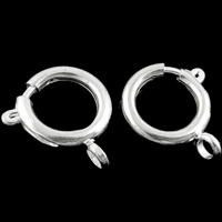 Brass Spring Ring Clasp Donut silver color plated nickel lead & cadmium free Approx 2.5mm Sold By Bag