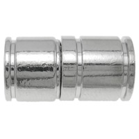 Cierre Magnético de Aleación de Zinc, metal, Columna, chapado en color de platina, libre de níquel, plomo & cadmio, 18x10mm, agujero:aproximado 5.5mm, 10PCs/Bolsa, Vendido por Bolsa