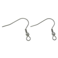 Stainless Steel Hook Earwire, with loop, original color, 21x20x3mm, Hole:Approx 2mm, 2500Pairs/Bag, Sold By Bag
