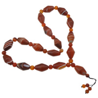 Red Agate Bicone Buddhist jewelry Length Approx 23.5 Inch Approx Sold By Bag